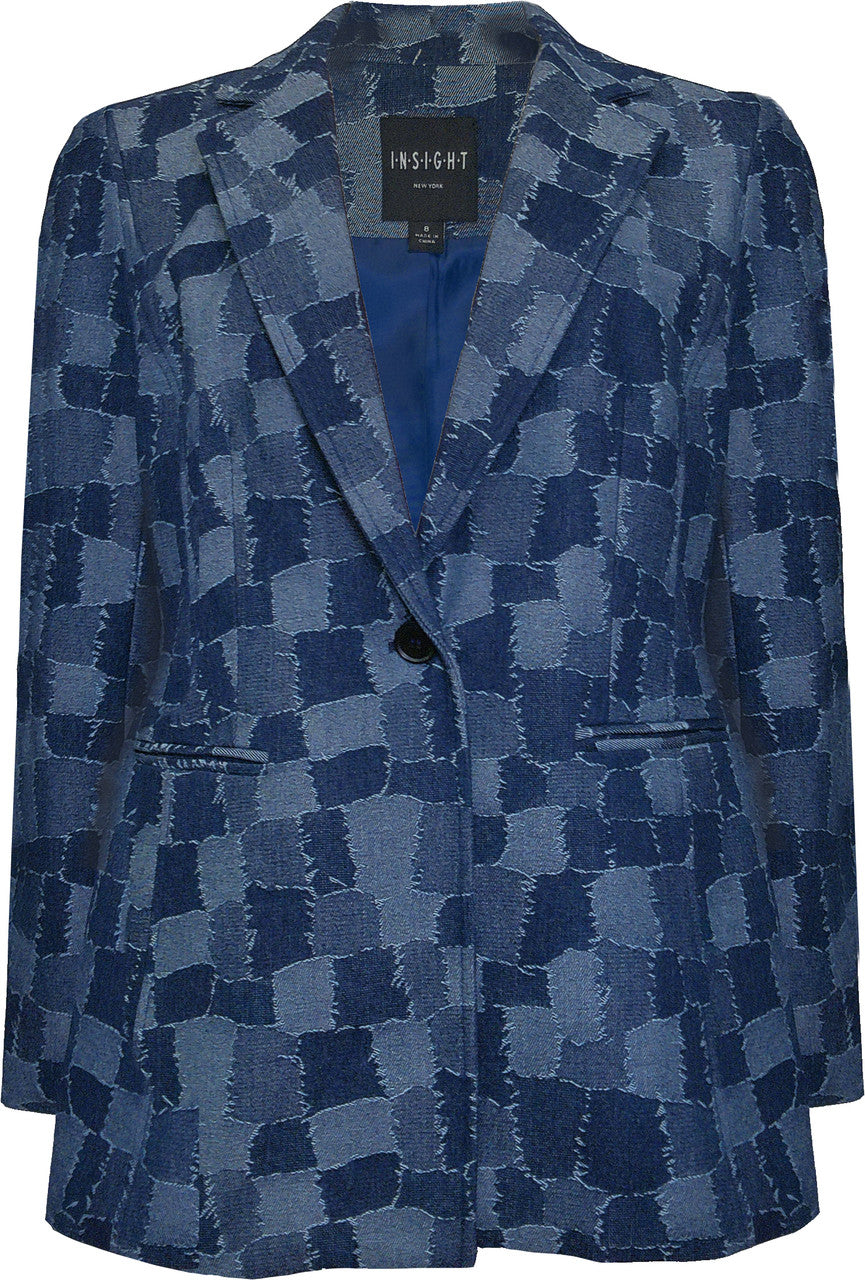 BCJ1867C Patched Denim Blazer