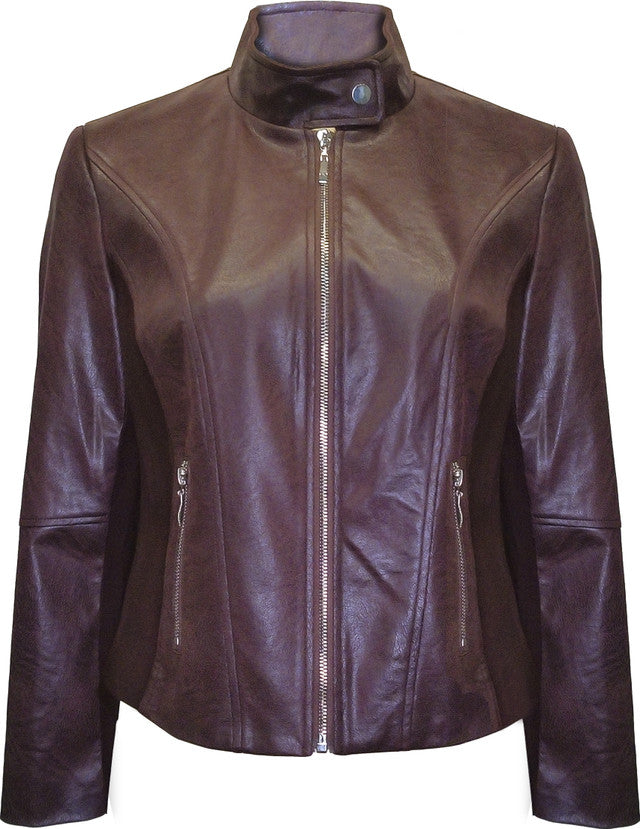 BCJ4703 Vegan Leather and Scuba Combo Jacket