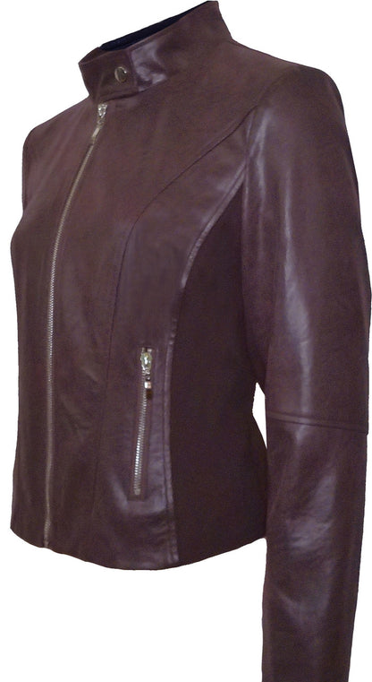 BCJ4703 Vegan Leather and Scuba Combo Jacket