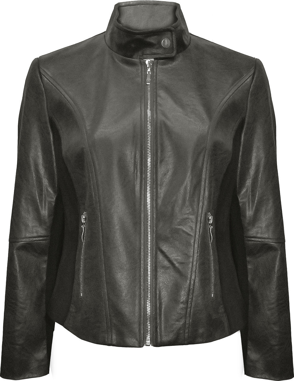 BCJ4703 Vegan Leather and Scuba Combo Jacket