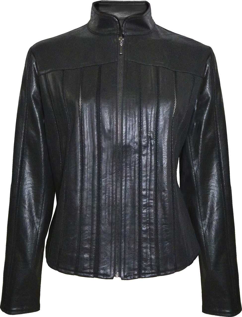 BCJ4736 Faux Vegan Leather Jacket in Black