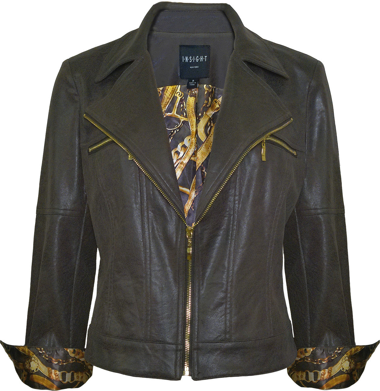 BCJ7687 Solid Faux Vegan Leather Moto Jacket