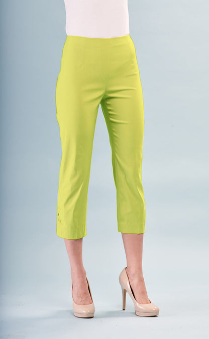 BCP1827 Side Button Cropped Solid Techno Pants