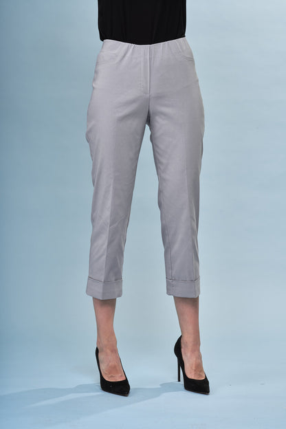 BCP1870DD Cuffed Cropped Solid Techno Pants