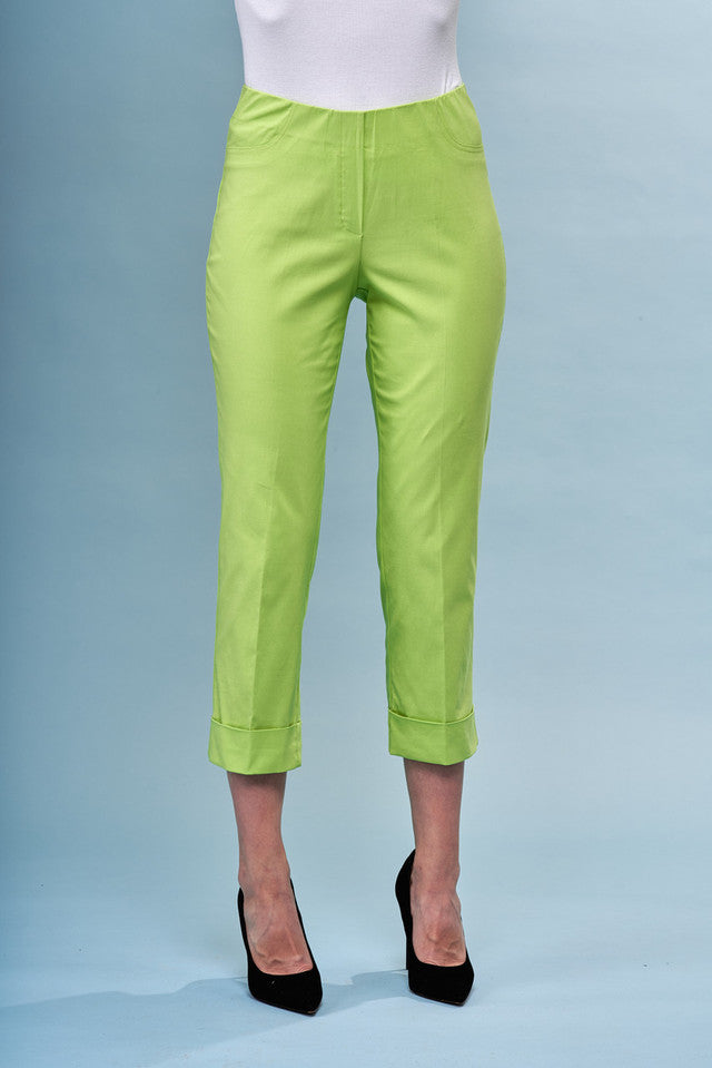 BCP1870DD Cuffed Cropped Solid Techno Pants