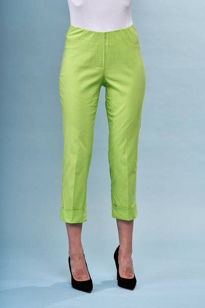 BCP1870DD Cuffed Cropped Solid Techno Pants