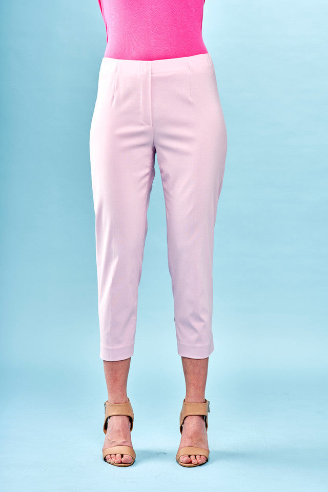 BCP1872CRBB Cropped Solid Techno Pants with Side Slit