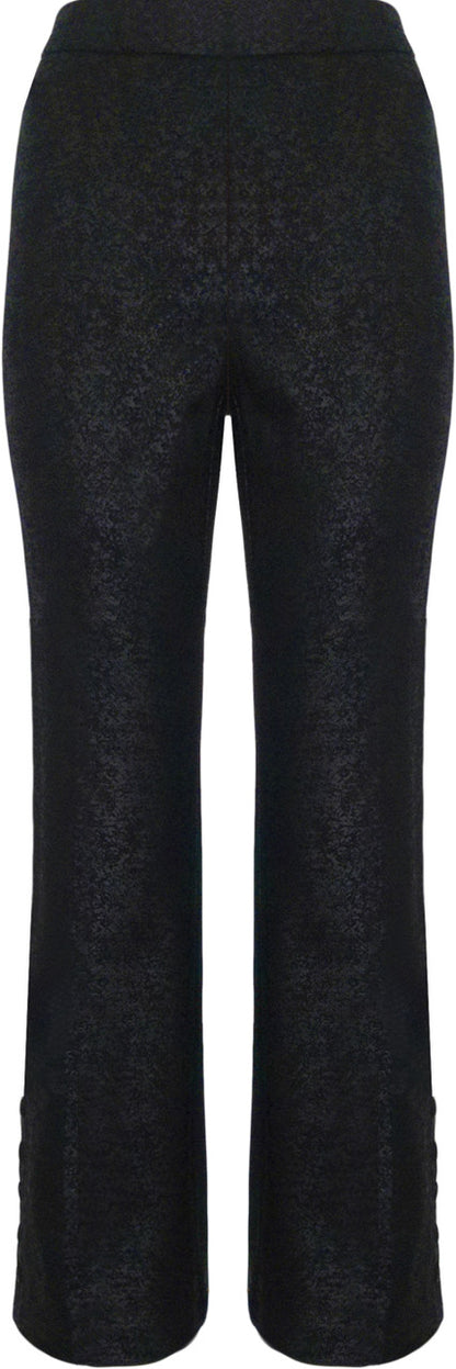 BCP7203PR Printed Scuba Pants with Side Button Trim