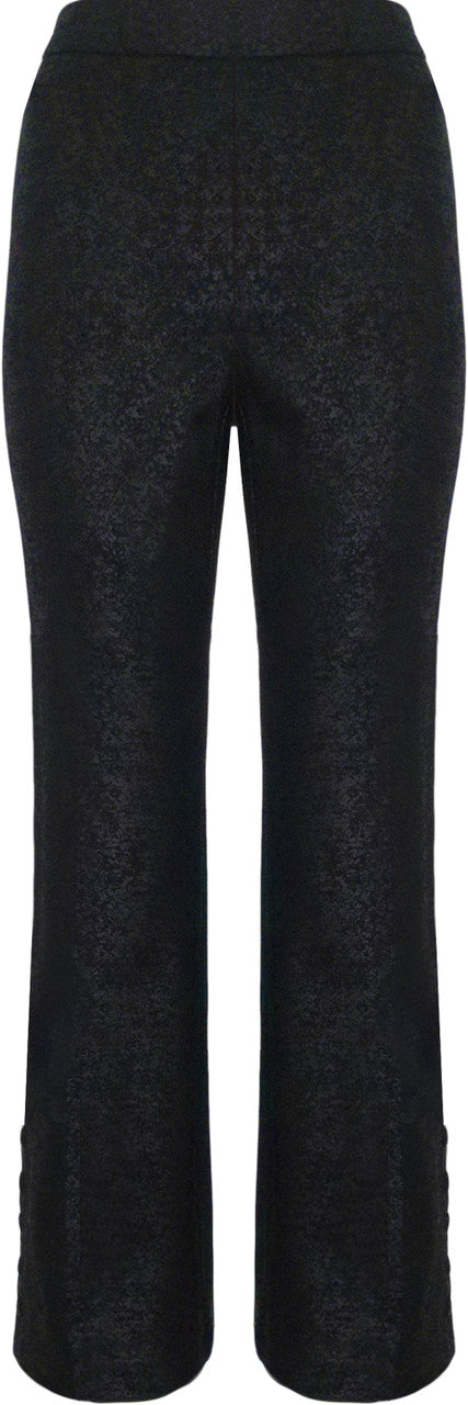 BCP7203PR Printed Scuba Pants with Side Button Trim