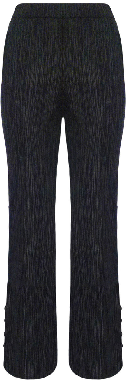 BCP7203PR Printed Scuba Pants with Side Button Trim