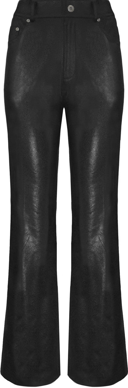 BCP8712 Metallic Faux Vegan Leather Jeans