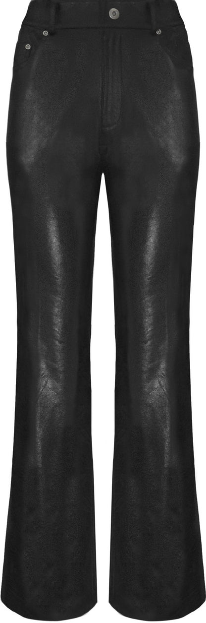 BCP8712 Metallic Faux Vegan Leather Jeans