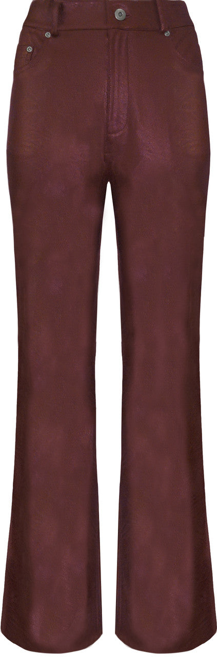 BCP8712 Metallic Faux Vegan Leather Jeans
