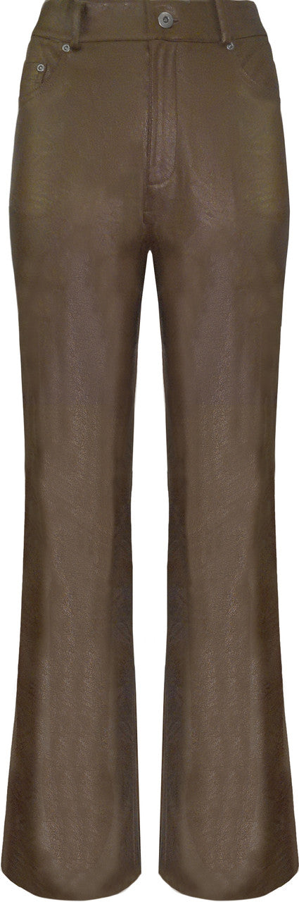 BCP8712 Metallic Faux Vegan Leather Jeans