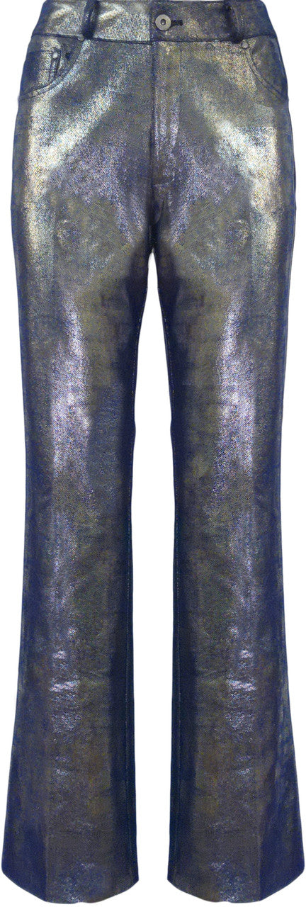 BCP8712 Metallic Faux Vegan Leather Jeans