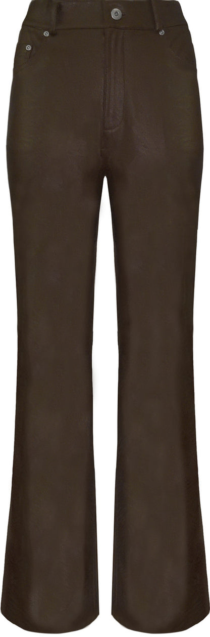 BCP8712 Metallic Faux Vegan Leather Jeans