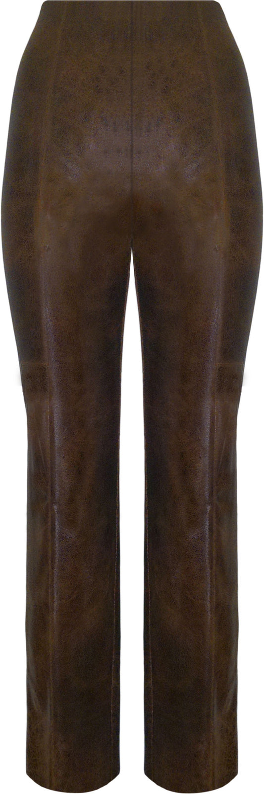 BCP8726PR Faux Vegan Leather Seamed Pants in New Yellowstone