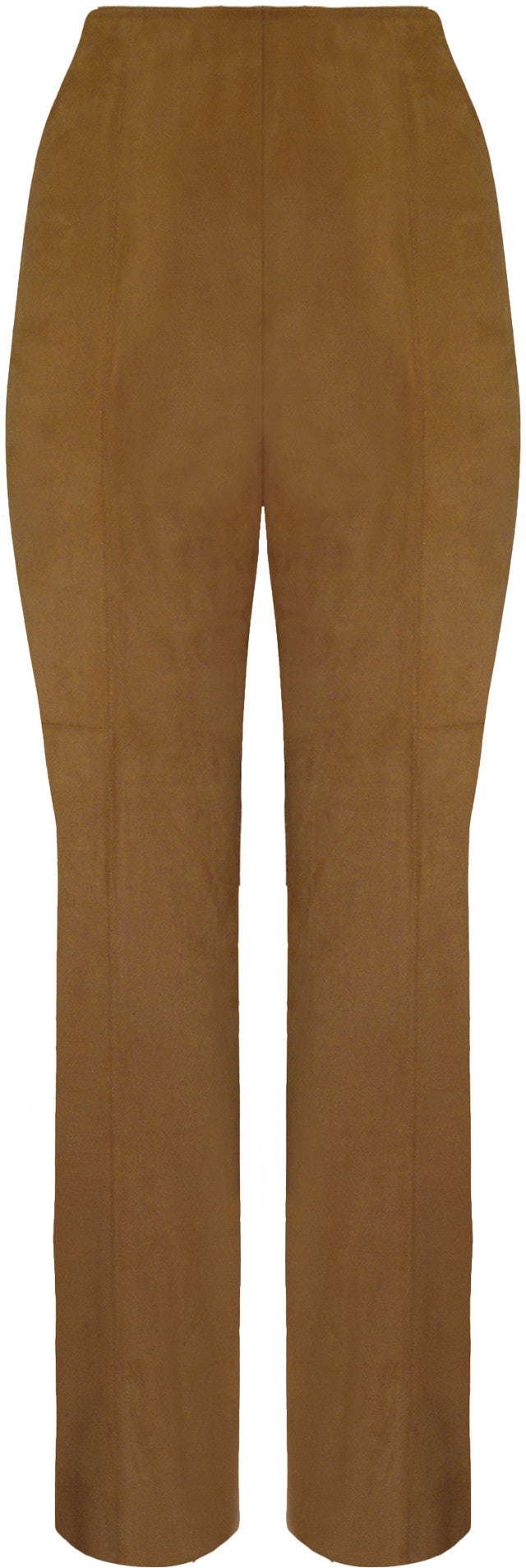 Amber Taupe Saddle Black Black BCP8726 Faux Vegan Leather Seamed Pants