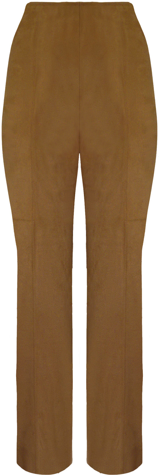 Amber Taupe Saddle Black Black BCP8726 Faux Vegan Leather Seamed Pants
