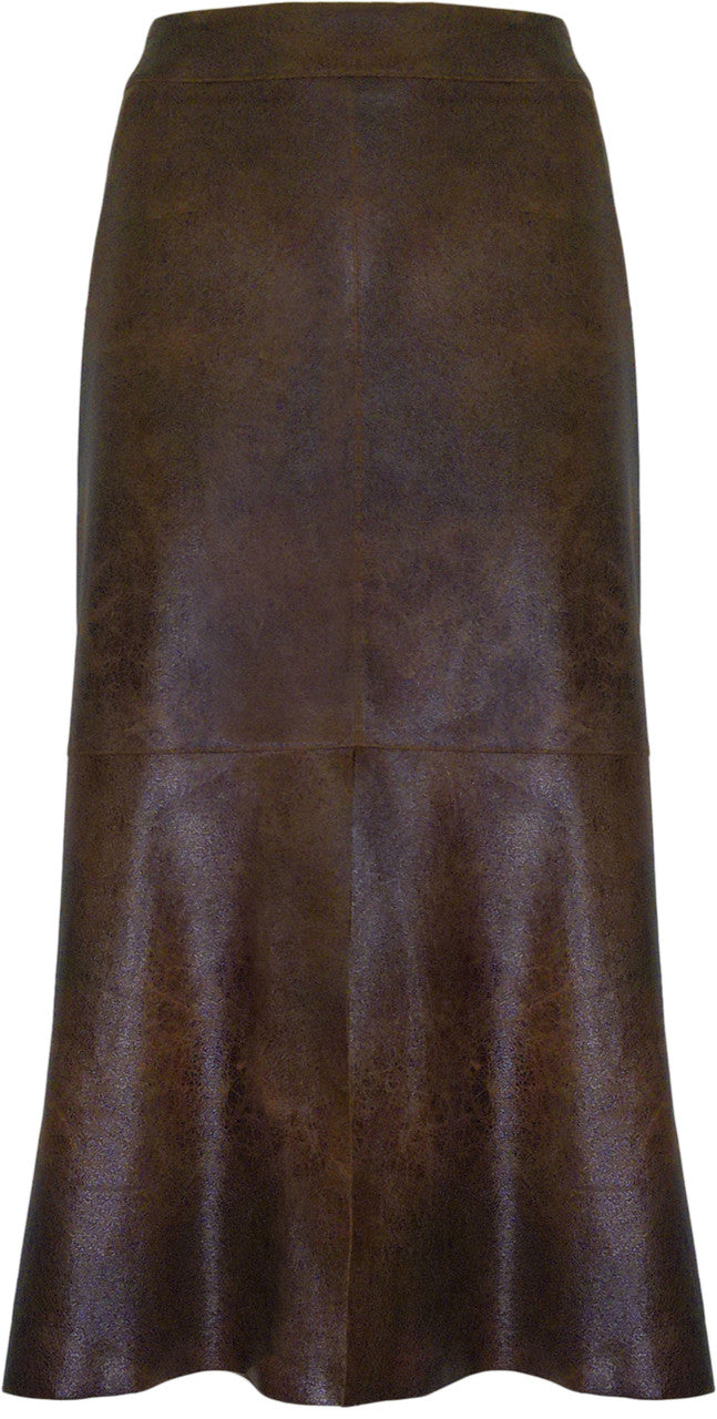BCS8765PR Faux Vegan Textured Leather Skirt in New Yellowstone