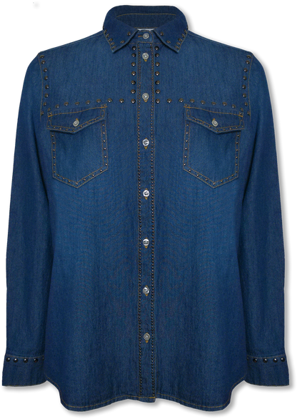 BCT2612 Chambray Button Up Top with Studs