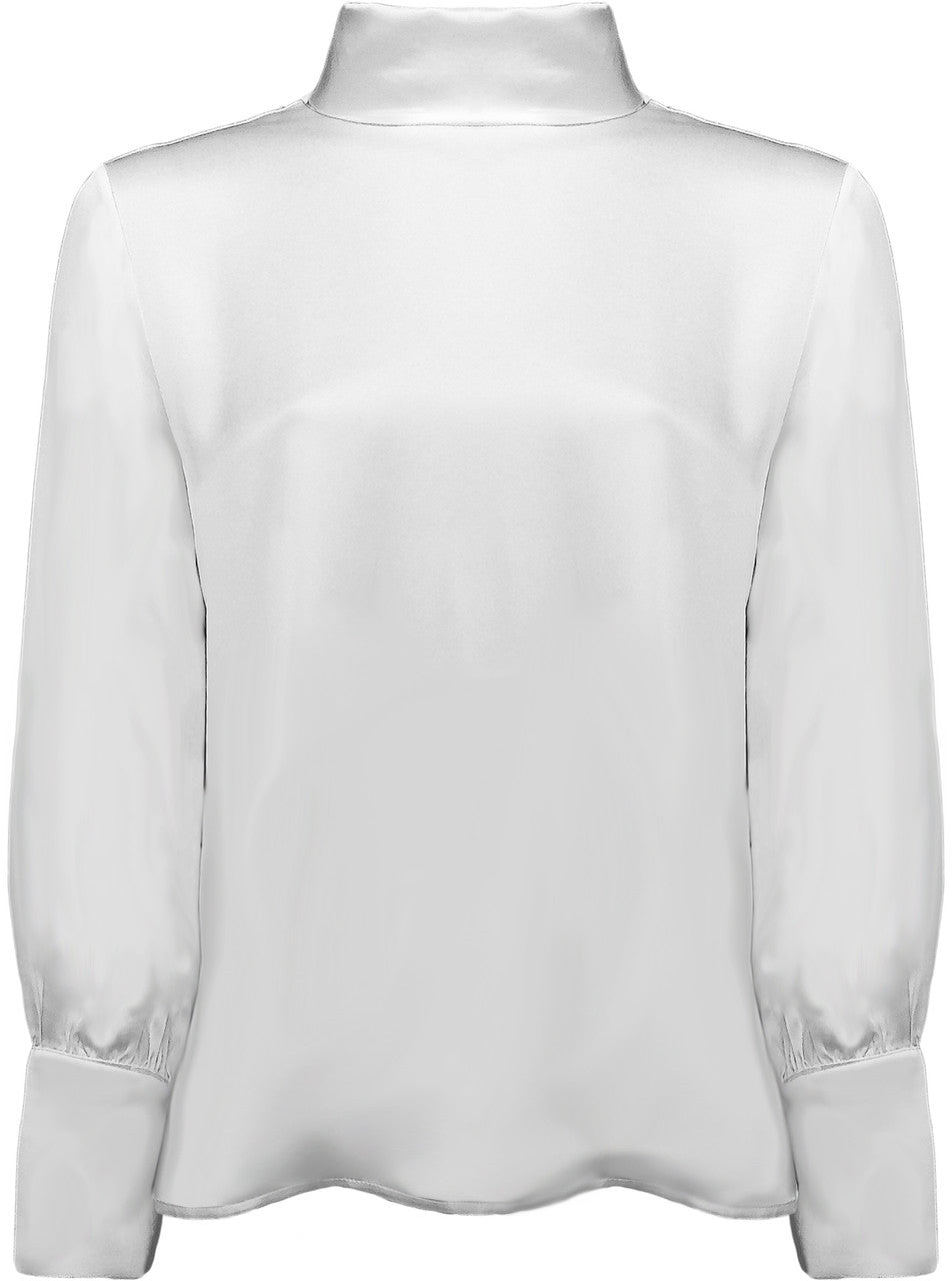 BCT2615 Rolled Collar Long Sleeve Top