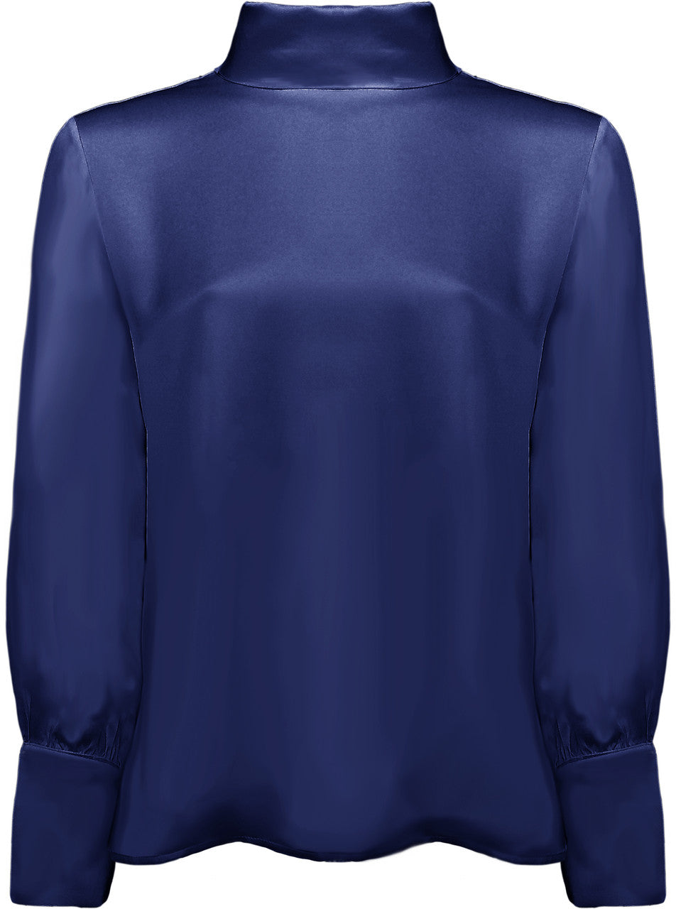 BCT2615 Rolled Collar Long Sleeve Top