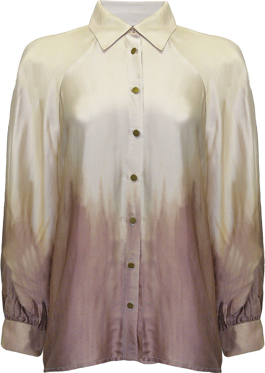 BCT5731CA Ombré Print Button Down Blouse in Cafe Latte Ombre
