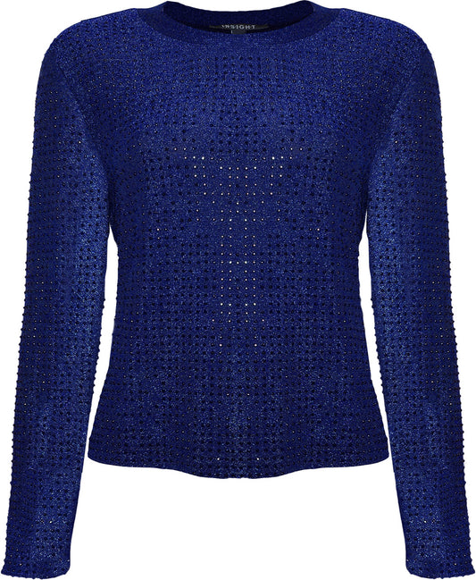 BCT8747 Metallic Stud Knit Top