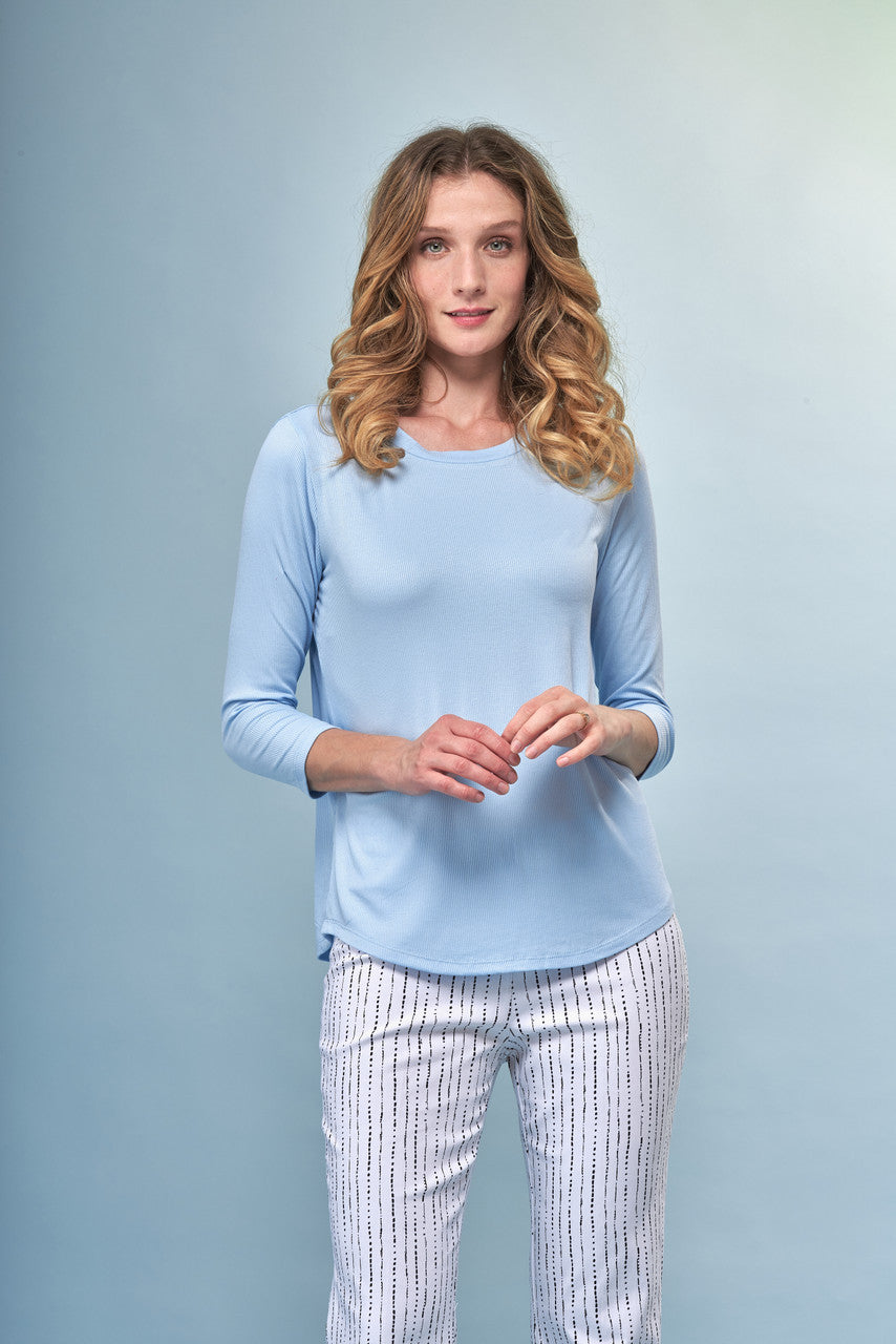 BCTSH2603 Solid 3/4 Sleeve Top