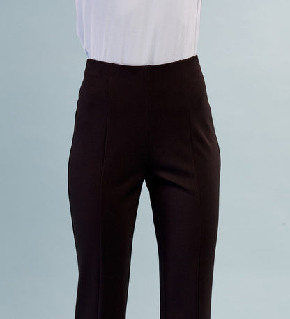 BCP1872CRBB Cropped Solid Techno Pants with Side Slit