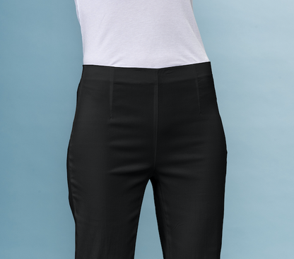 BCP1827 Side Button Cropped Solid Techno Pants