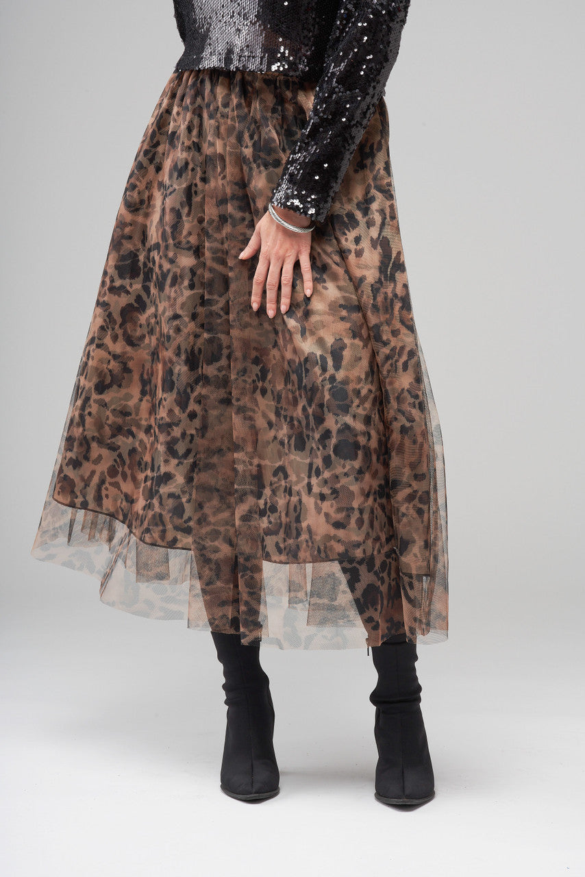 BCS8931B Printed Mesh Skirt in Animal Kingdom