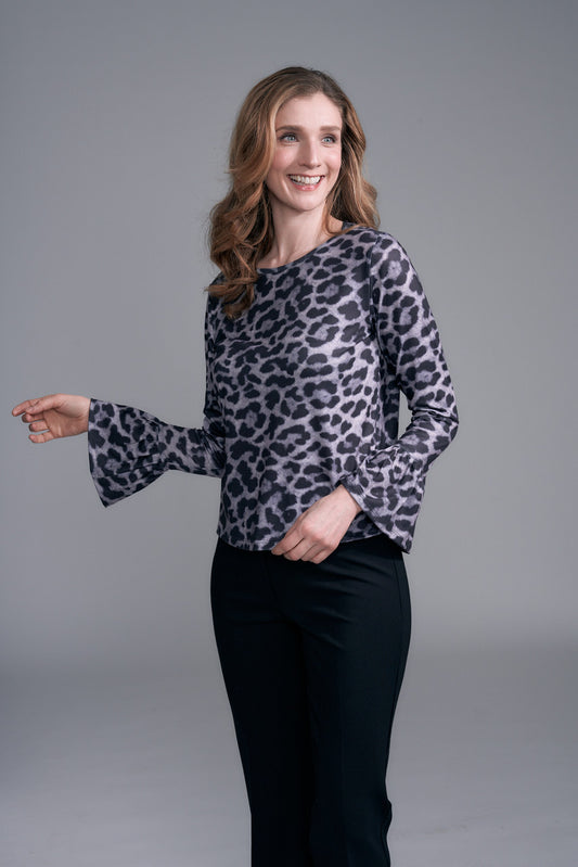 BCT17618 Printed Stretch Knit Top