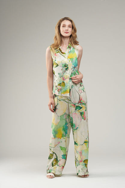 BCT2589PR Sleeveless Printed Top