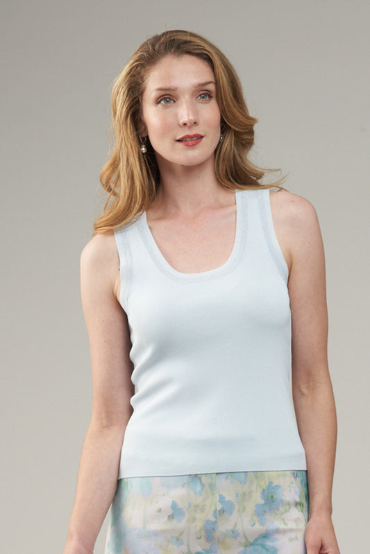 BCT2586 Knitted Tank Top with Lurex Trim