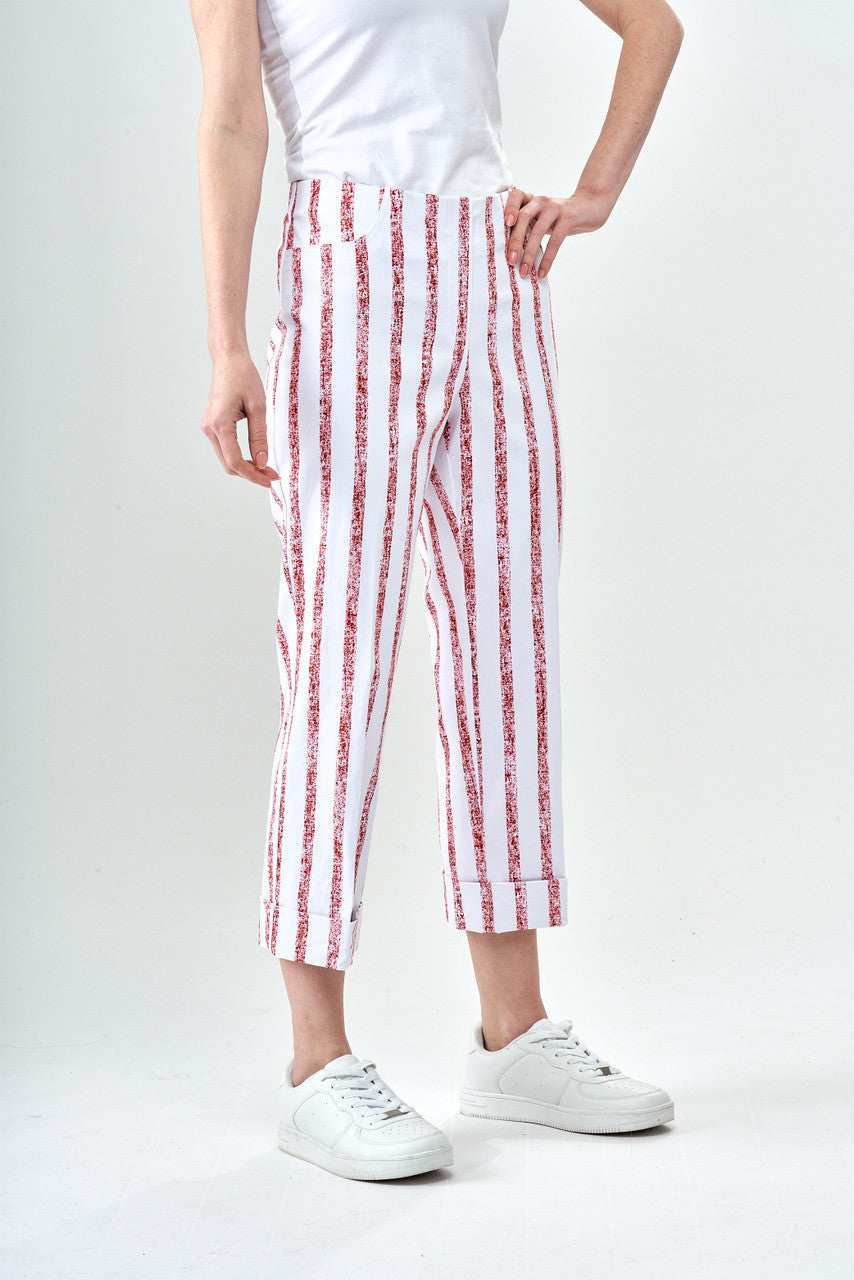 BCP1870PRG Cropped Cuffed Printed Techno Pants