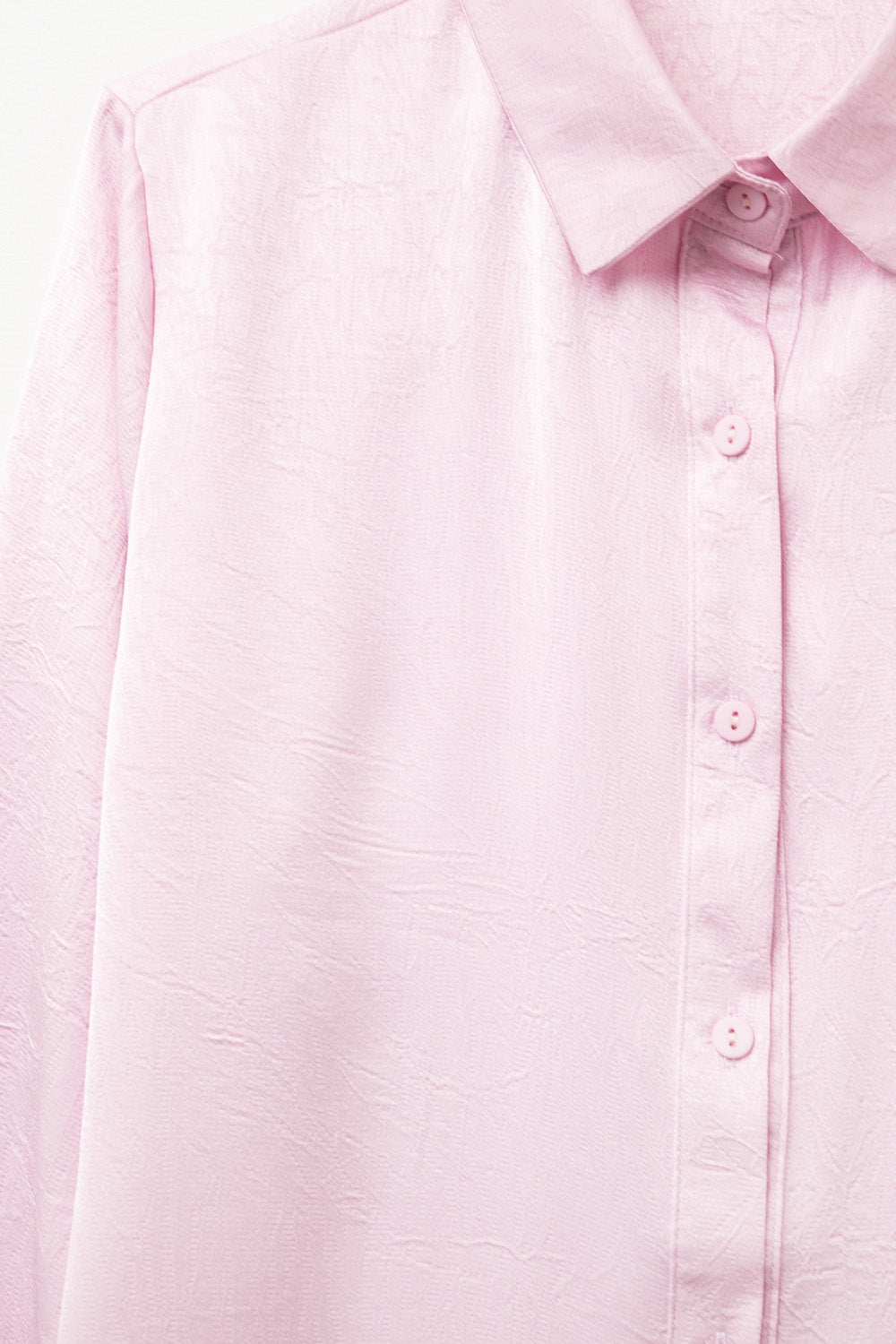 Baby Pink Buttoned Shirt in satin