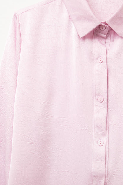 Baby Pink Buttoned Shirt in satin
