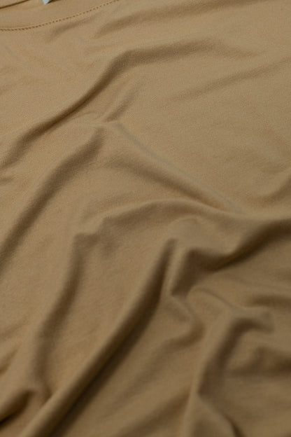 Basic Camel Crew Neck viscose T-shirt