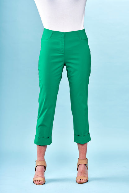 BCP1870DD Cuffed Cropped Solid Techno Pants