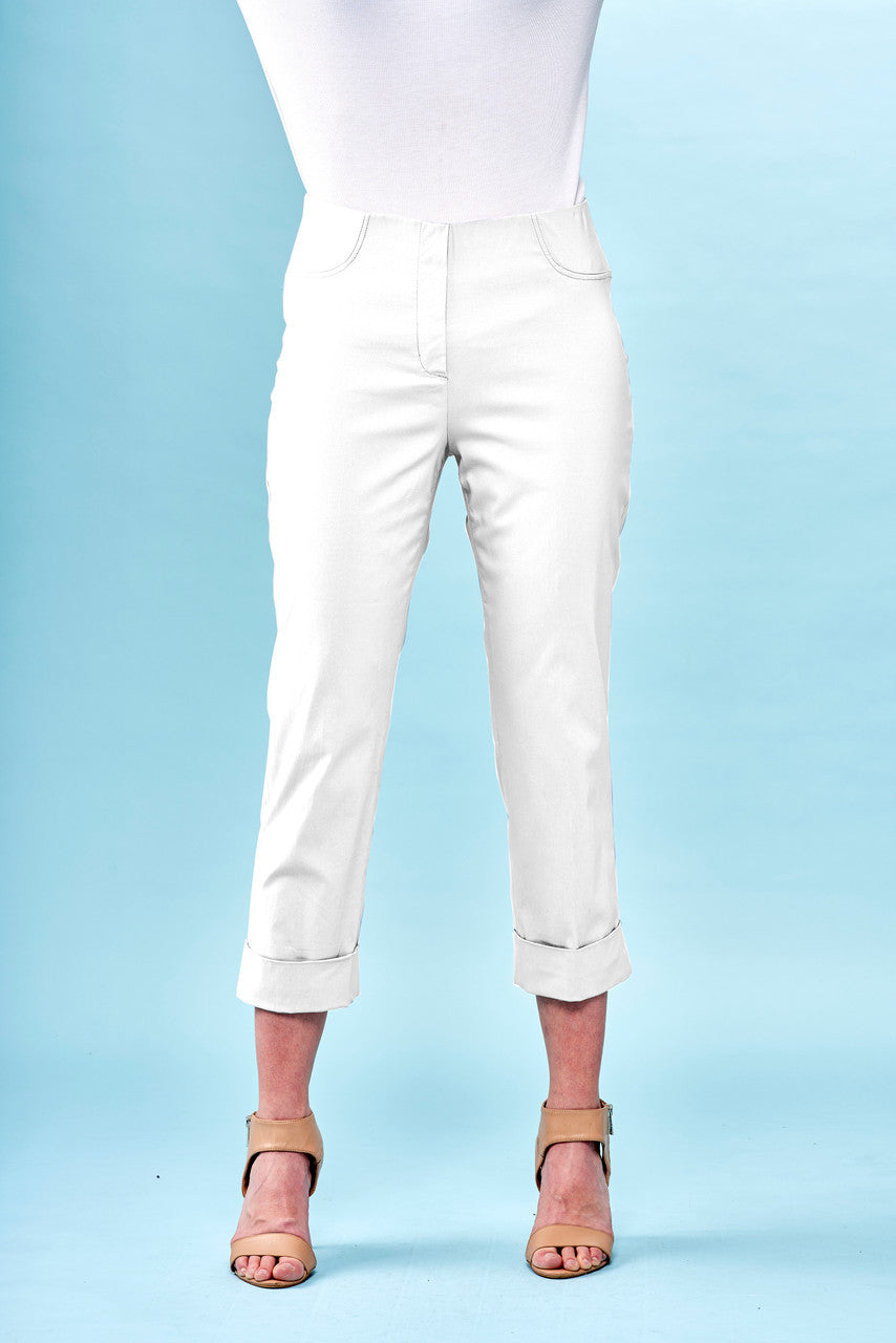 BCP1870DD Cuffed Cropped Solid Techno Pants