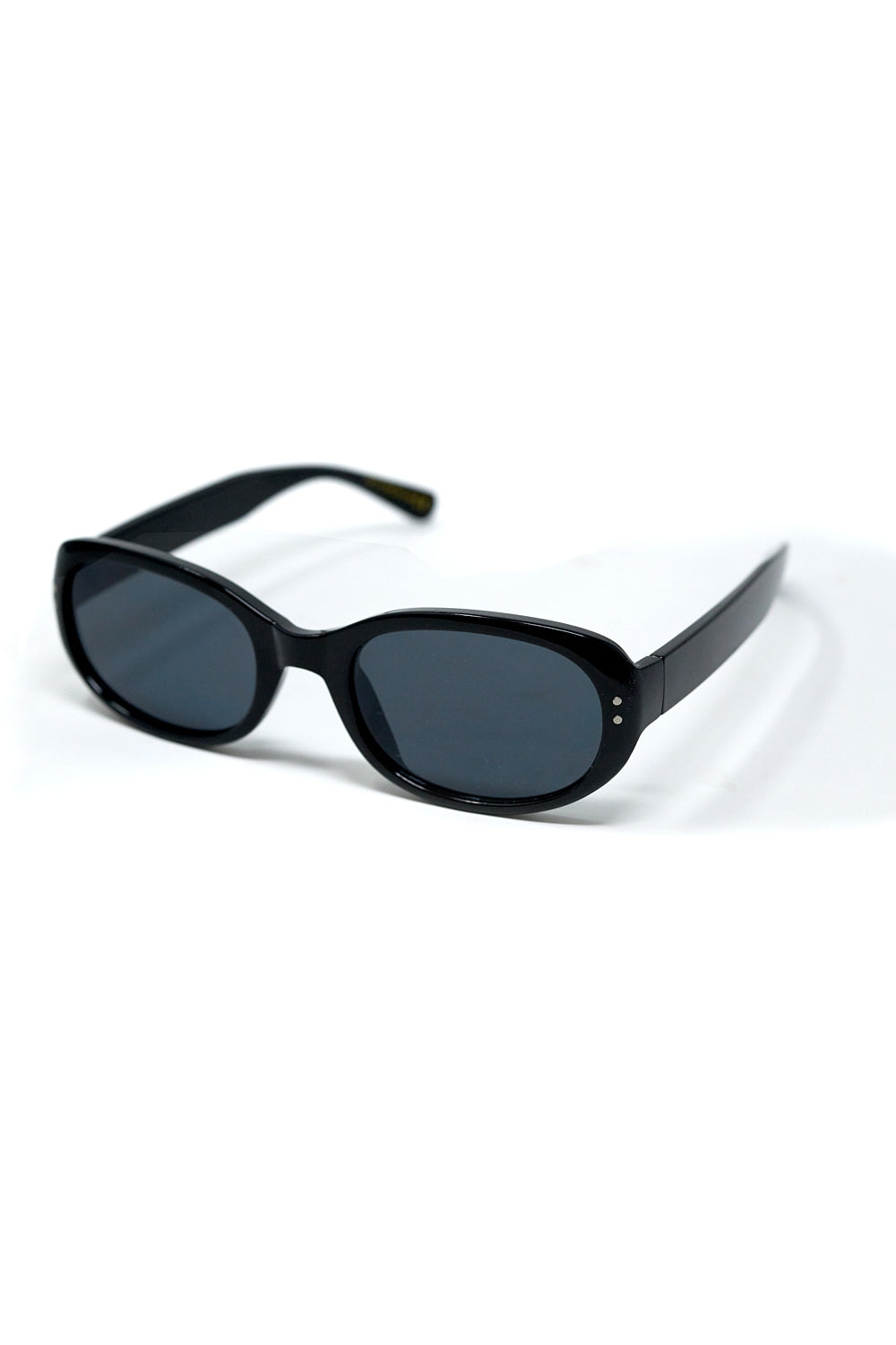 Black Acrylic Oval Oversized Sunglasses