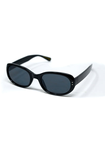 Black Acrylic Oval Oversized Sunglasses