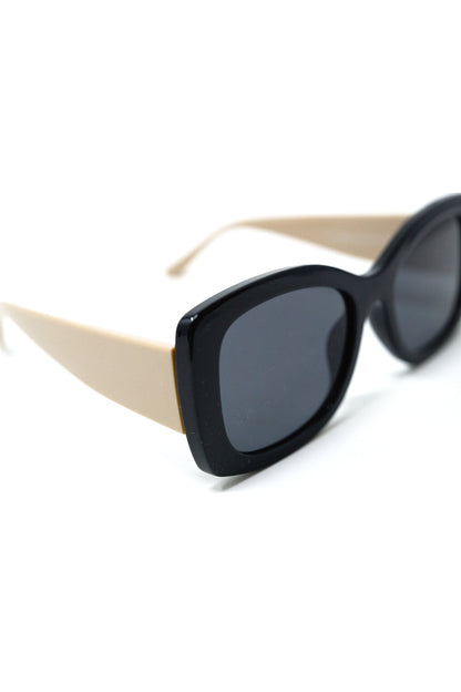 Black Oversized Oval Sunglasses in Acetate