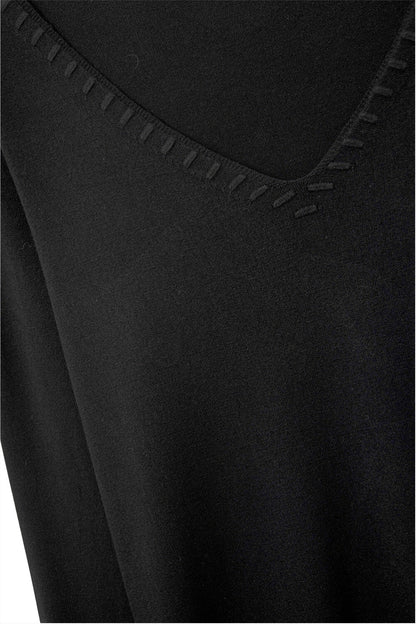Black sweater with V neckline