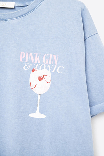 Blue Short Sleeve PINK TONIC T-Shirt