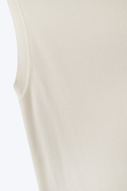 Boat Neck Comfy Ribbed Top in White