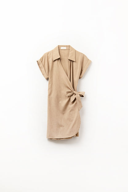 Q2 Camel playsuit with Tie Closing at the Side