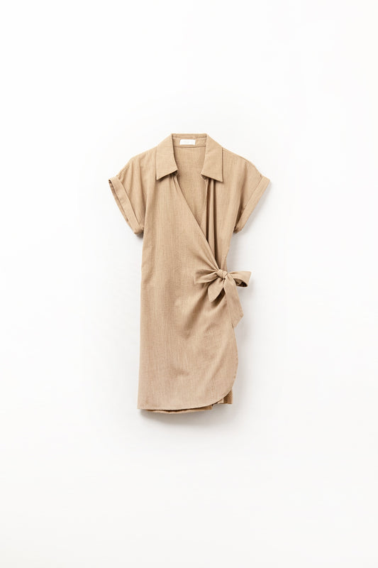 Q2 Camel playsuit with Tie Closing at the Side